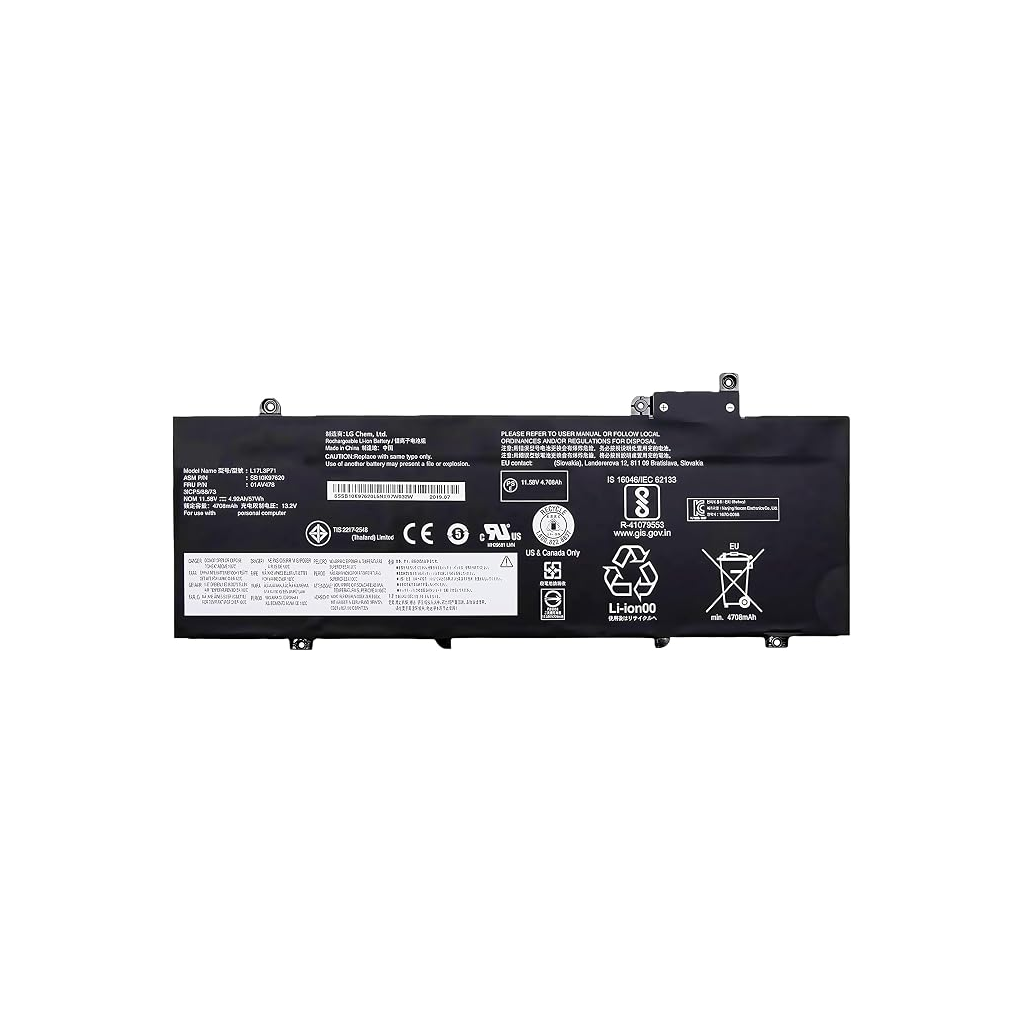 01AV478 replacement battery for Lenovo ThinkPad T480s - label side