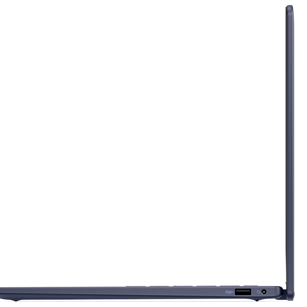 Dell Plus 14 2-in-1 opposite side profile headphone jack USB Midnight Blue