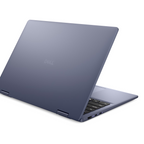Dell Plus 14 2-in-1 Midnight Blue top cover open left profile open box Canada