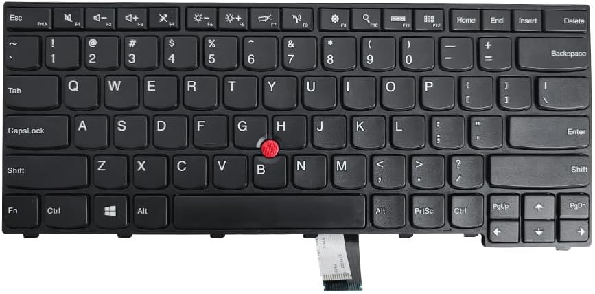 Lenovo ThinkPad T440 T450 T460 replacement keyboard with red TrackPoint and backlit keys – US layout black – P/N 0C43944
