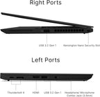 Laptop ports diagram showing right and left sides with labels. Laptop with a dark-themed operating system interface on a white background t14s gen 2 saddle group vaughan