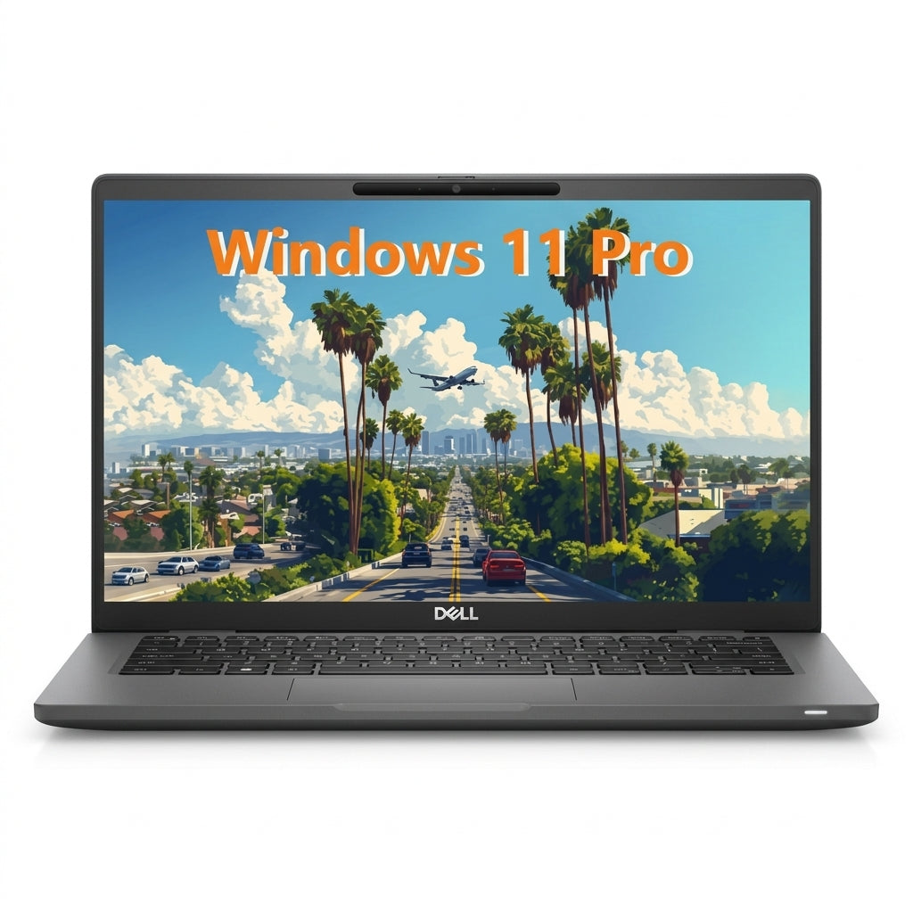 Latitude 7320 main shot, keyboard and screen windows 11