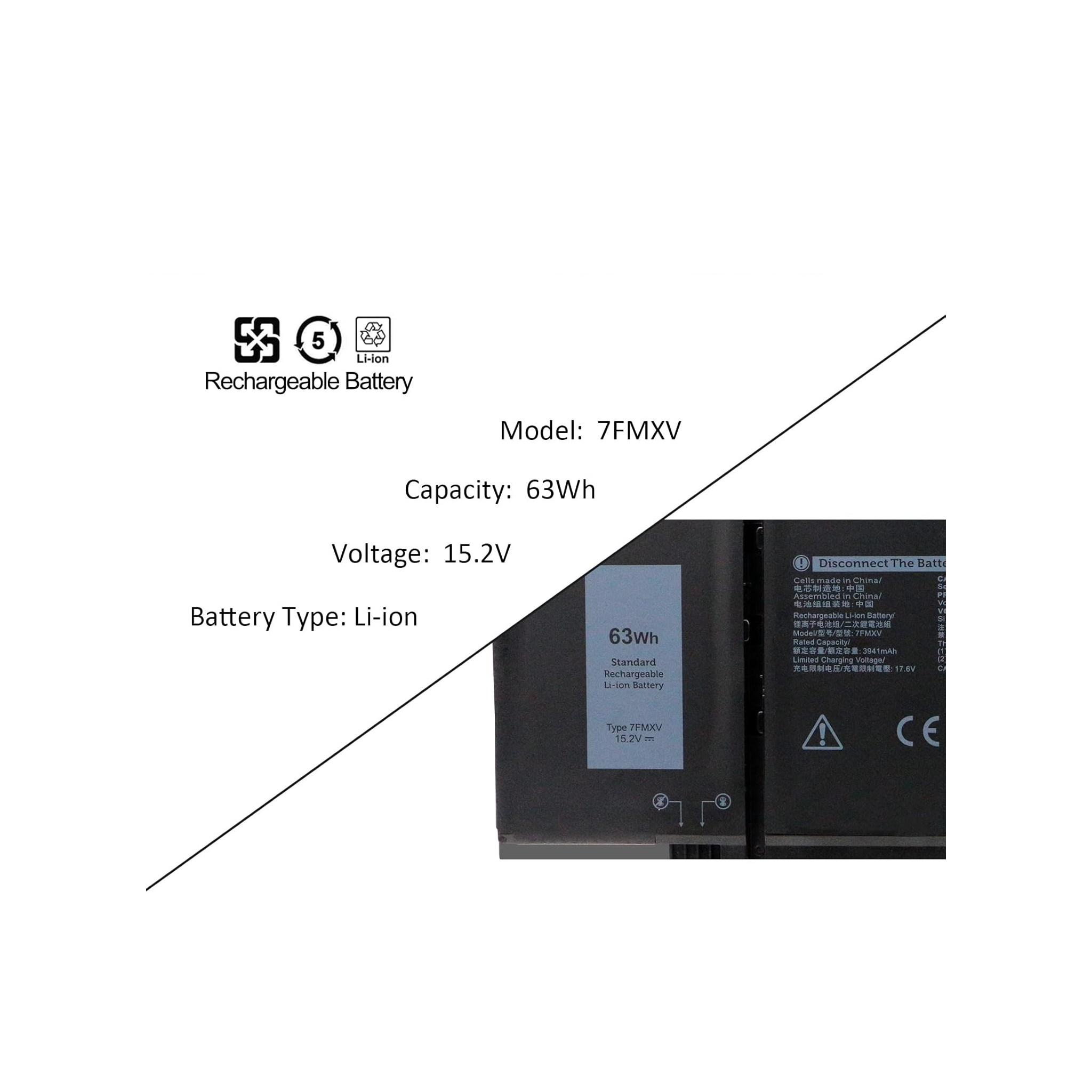7FMXV Dell Latitude 5320 Replacement Battery | Standard | 1-Year Warranty