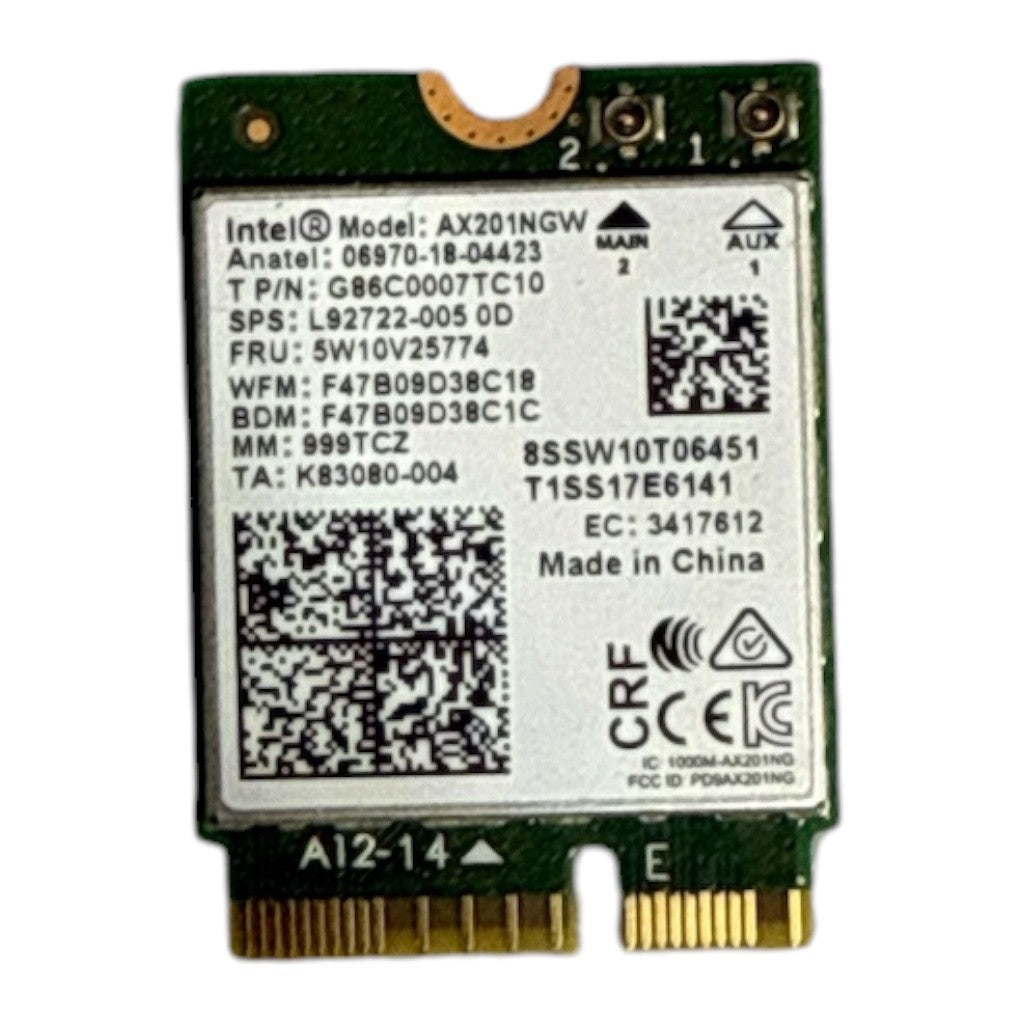 Intel AX201NGW WiFi 6 wireless card front view Lenovo FRU 5W10V25774 Canada Vaughan Ontario