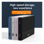 Blueendless 2.5 inch SATA HDD SSD enclosure with USB-C port in black, gray, pink and blue
