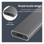 Blueendless M.2 SSD enclosure tool-free slide buckle end close-up