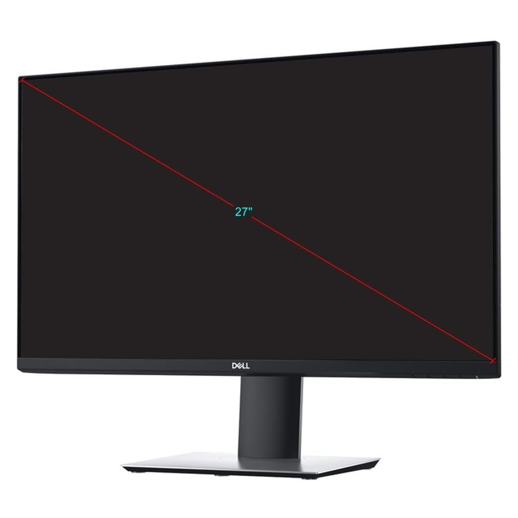 Dell P2720D monitor front view with size diagram - 27 inch screen Canada Vaughan Ontario