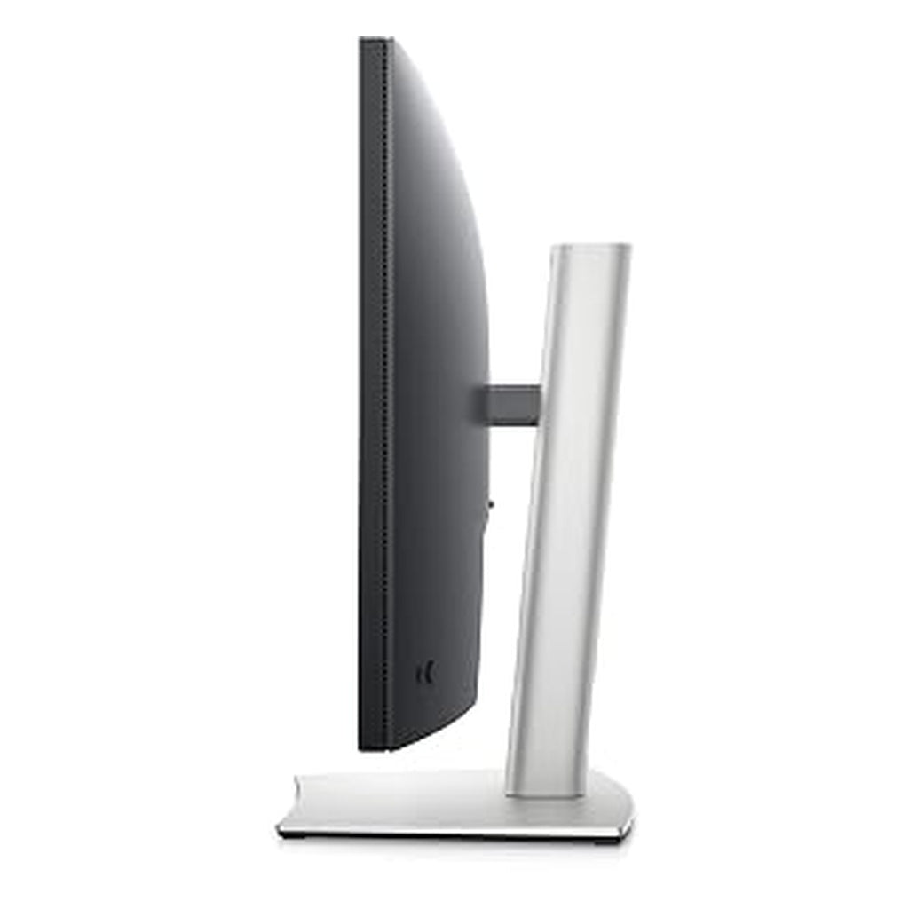 Dell P3421W curved monitor side profile view showing screen curve and stand