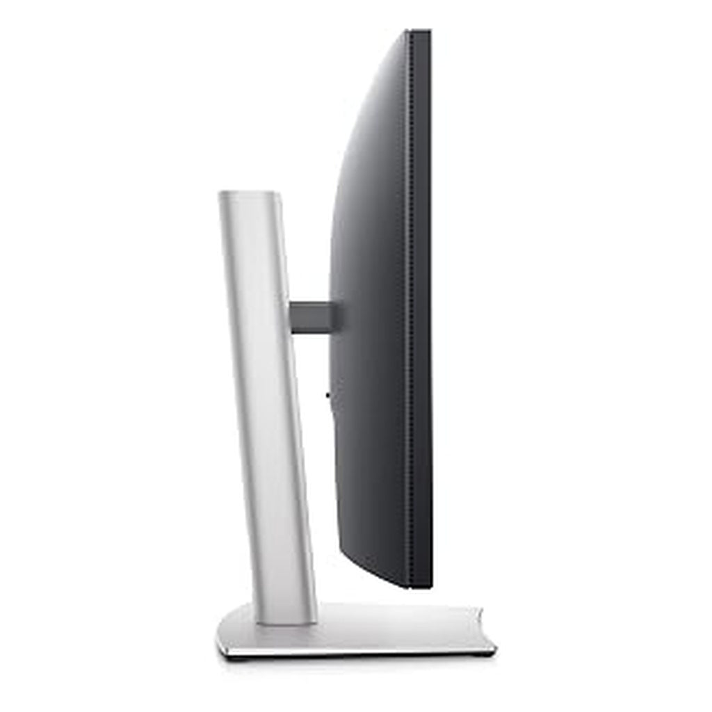 Dell P3421W curved monitor opposite side profile view showing screen curve and stand