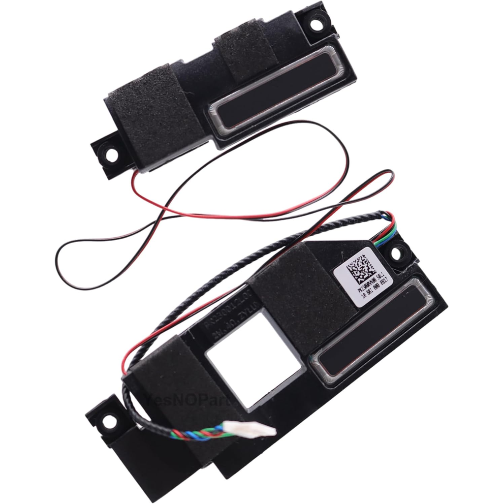 Dell Latitude 7420 internal speakers with visible QR code and part number label - refurbished laptop parts Canada
