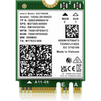 Intel AX210NGW Wi-Fi 6E wireless card front label showing part numbers and antenna connectors - M.2 2230 Canada