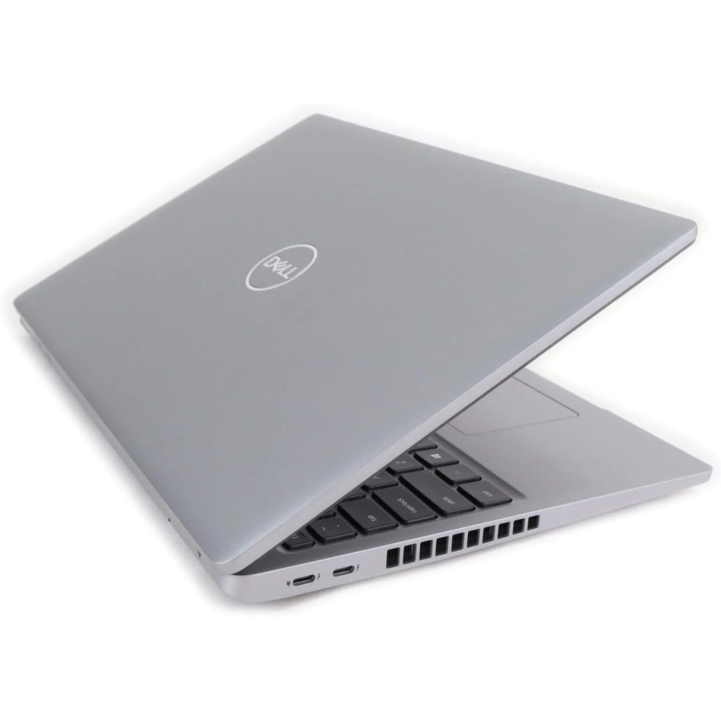 Dell Latitude 5520 closed laptop top view Dell logo showing left side USB-C ports - Grade A refurbished Canada