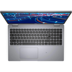 Dell Latitude 5520 open showing full keyboard with numeric keypad touchpad fingerprint reader - refurbished business laptop Vaughan Ontario Canada