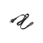 Black power cord with plug on a white background