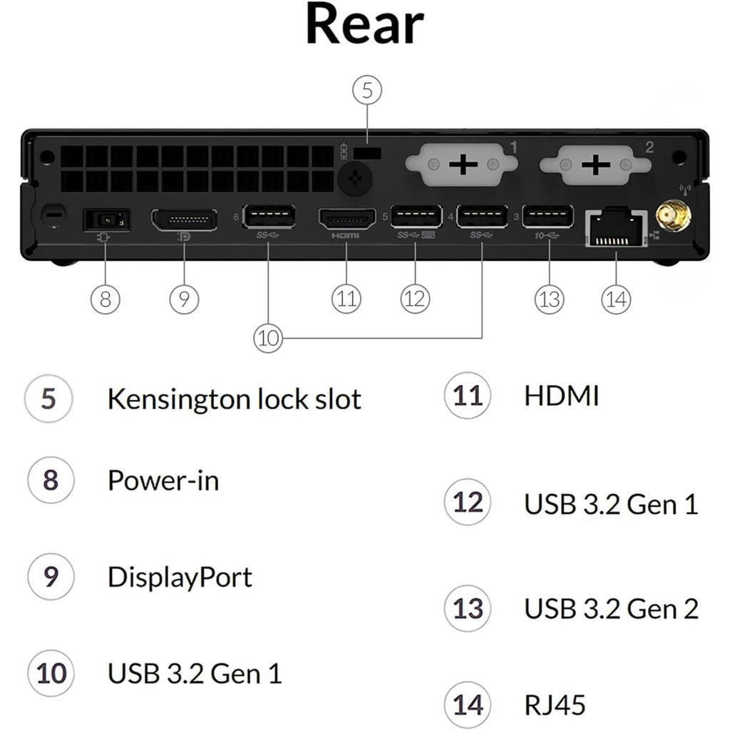 Lenovo ThinkCentre M70q Gen 1 tiny desktop side profile view