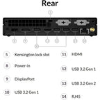Lenovo ThinkCentre M70q Gen 1 tiny desktop side profile view