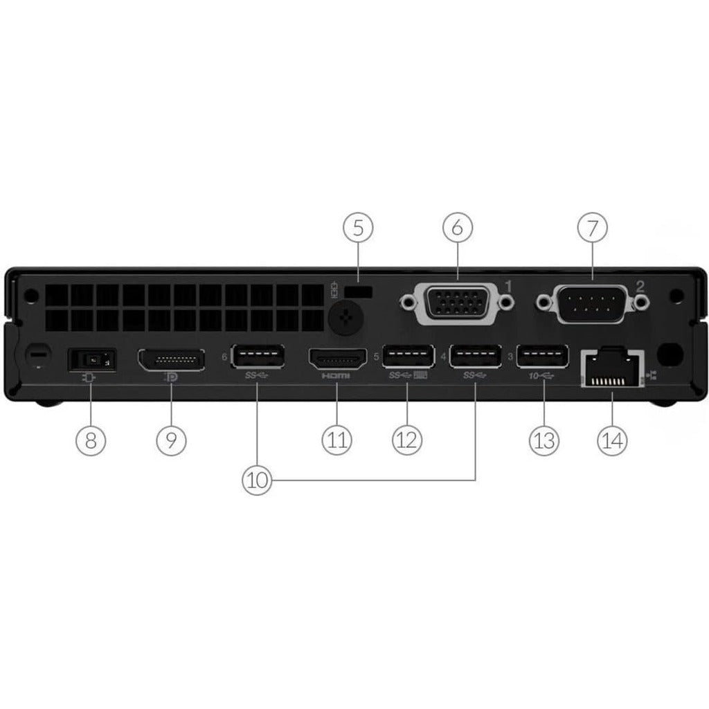 Lenovo ThinkCentre M70q Gen 2 front angled view showing ThinkCentre branding