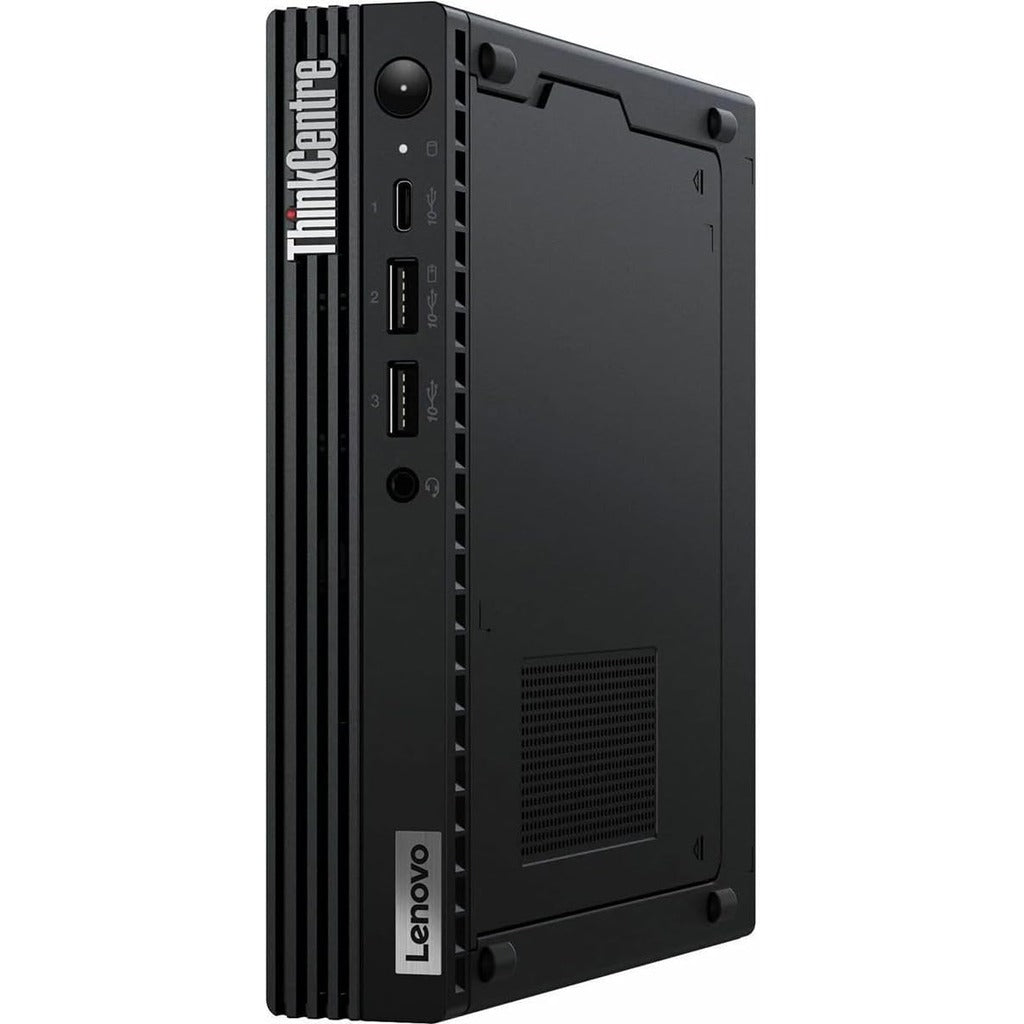 Lenovo ThinkCentre M80q Gen 4 rear port panel showing DisplayPort, HDMI, USB, and Ethernet