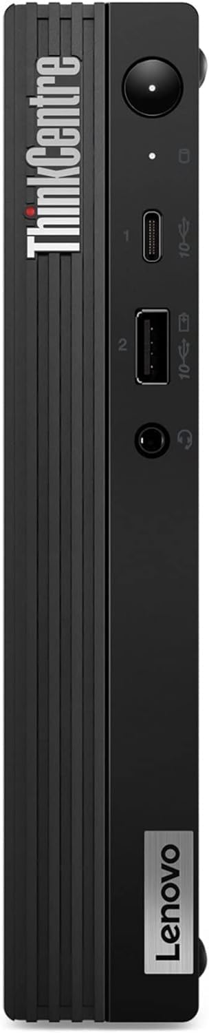Lenovo ThinkCentre M90q Gen 2 front view with USB-C, USB-A and headset jack