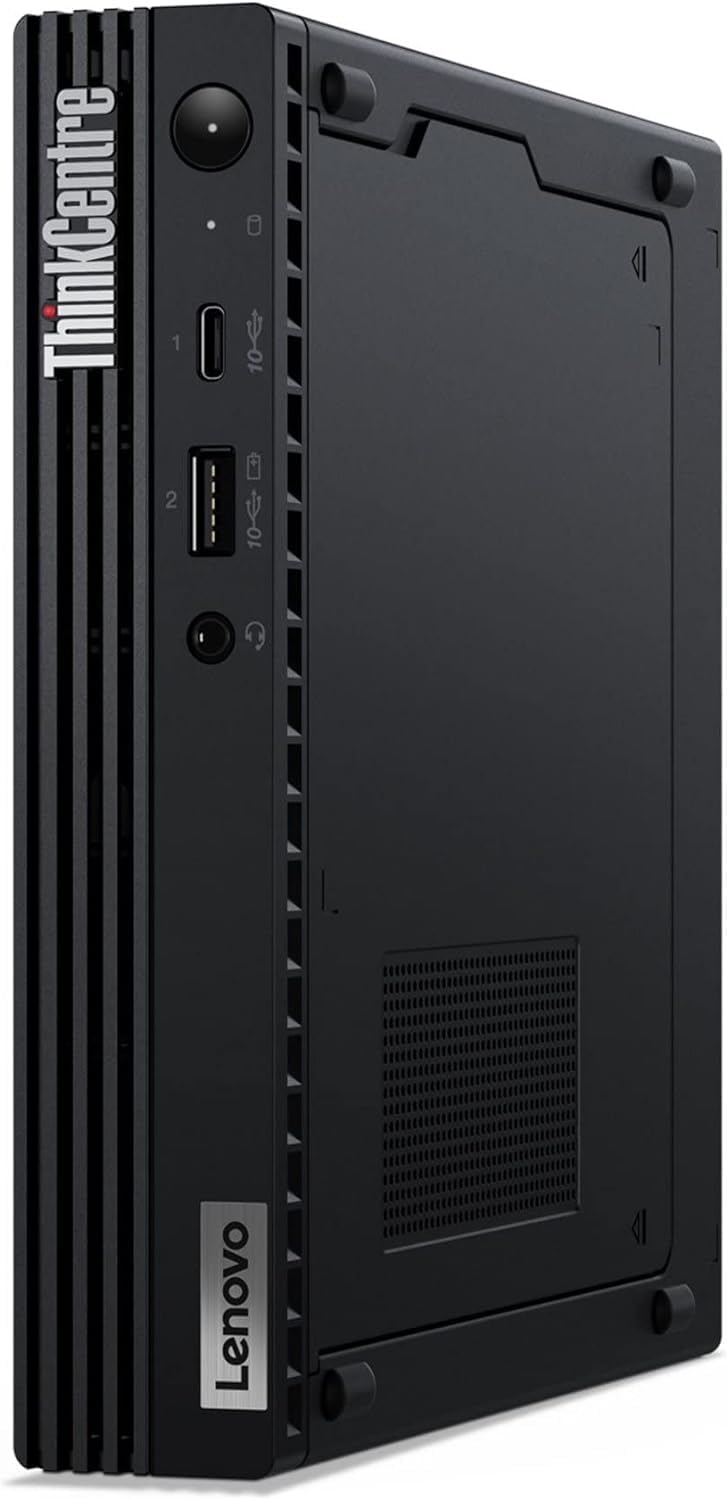 Lenovo ThinkCentre M90q Gen 2 Tiny desktop angled front view with front ports