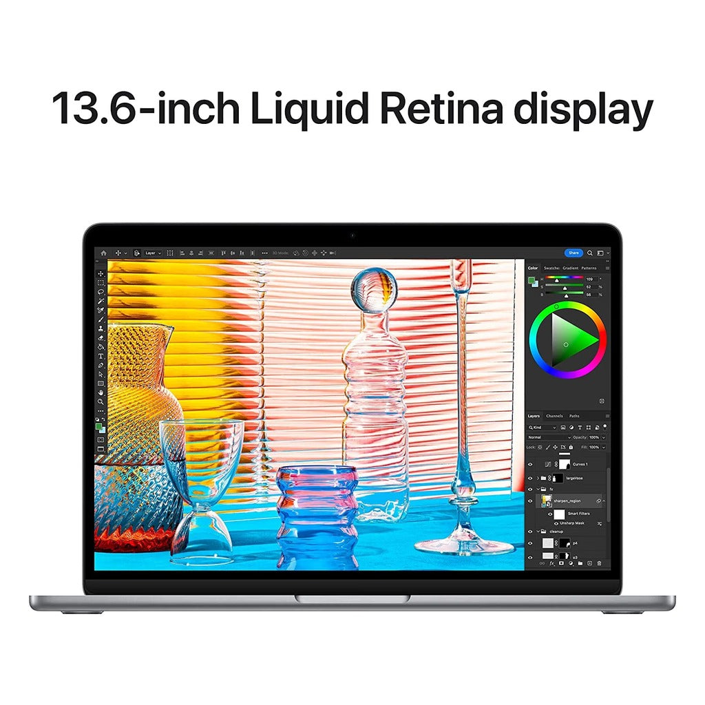 Apple MacBook Air 13-inch M2 2022 Silver open, 13.6-inch Liquid Retina display