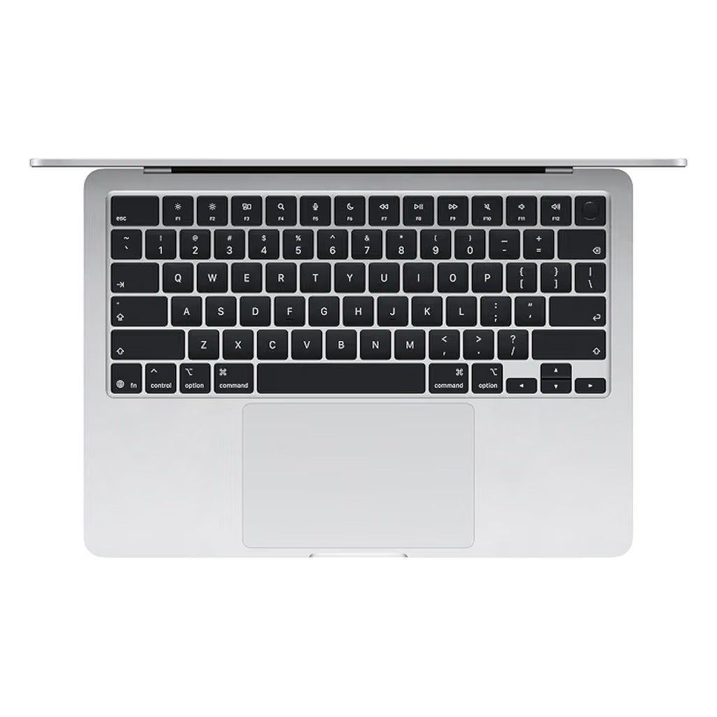 Apple MacBook Air 13-inch M2 2022 Silver keyboard and trackpad top-down view