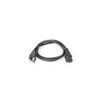 Black power cable with plug on a white background