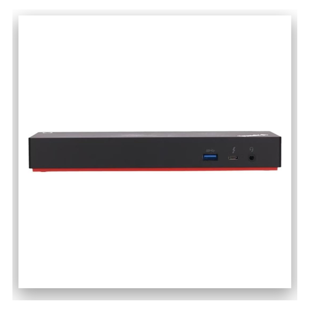 Thunderbolt 3 dock front panel showing USB-C port and HDMI connection