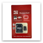 
Micro SD memory card with SD adapter in retail blister pack - high speed performance