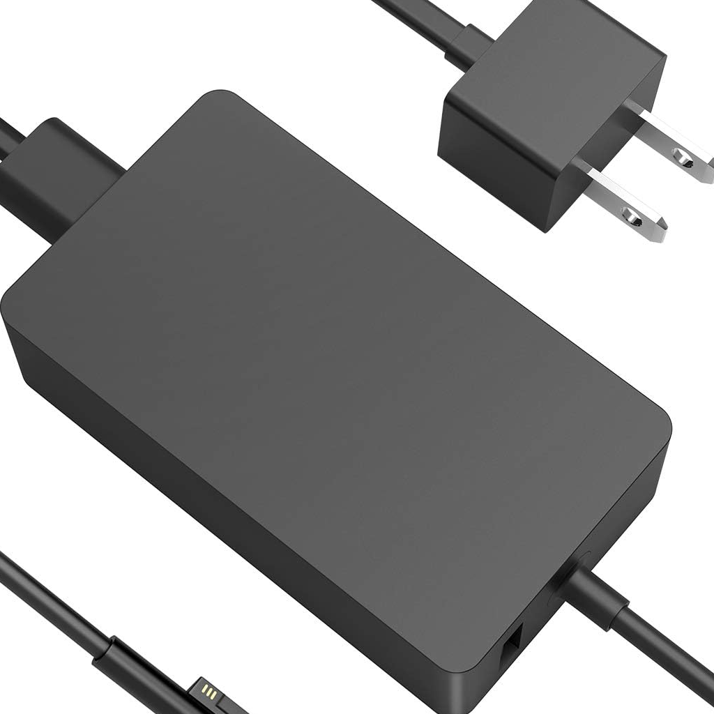 65W Microsoft Surface magnetic charger power adapter for Surface Pro and Surface Laptop – Surface Connect port closeup