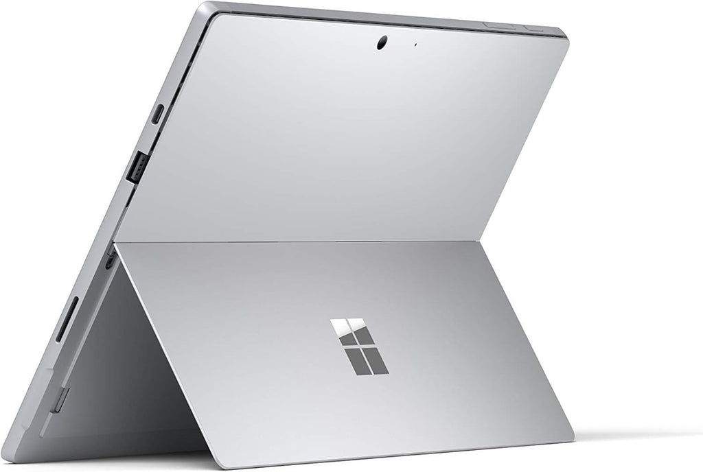 Microsoft Surface Pro 7+ back with Microsoft logo and kickstand