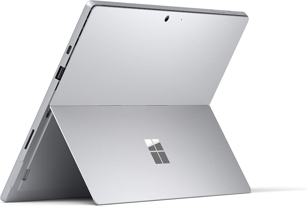 Microsoft Surface Pro 7+ back with Microsoft logo and kickstand