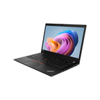 Laptop lenovo t14 gen 1 amd with colorful abstract design on screen against a white background