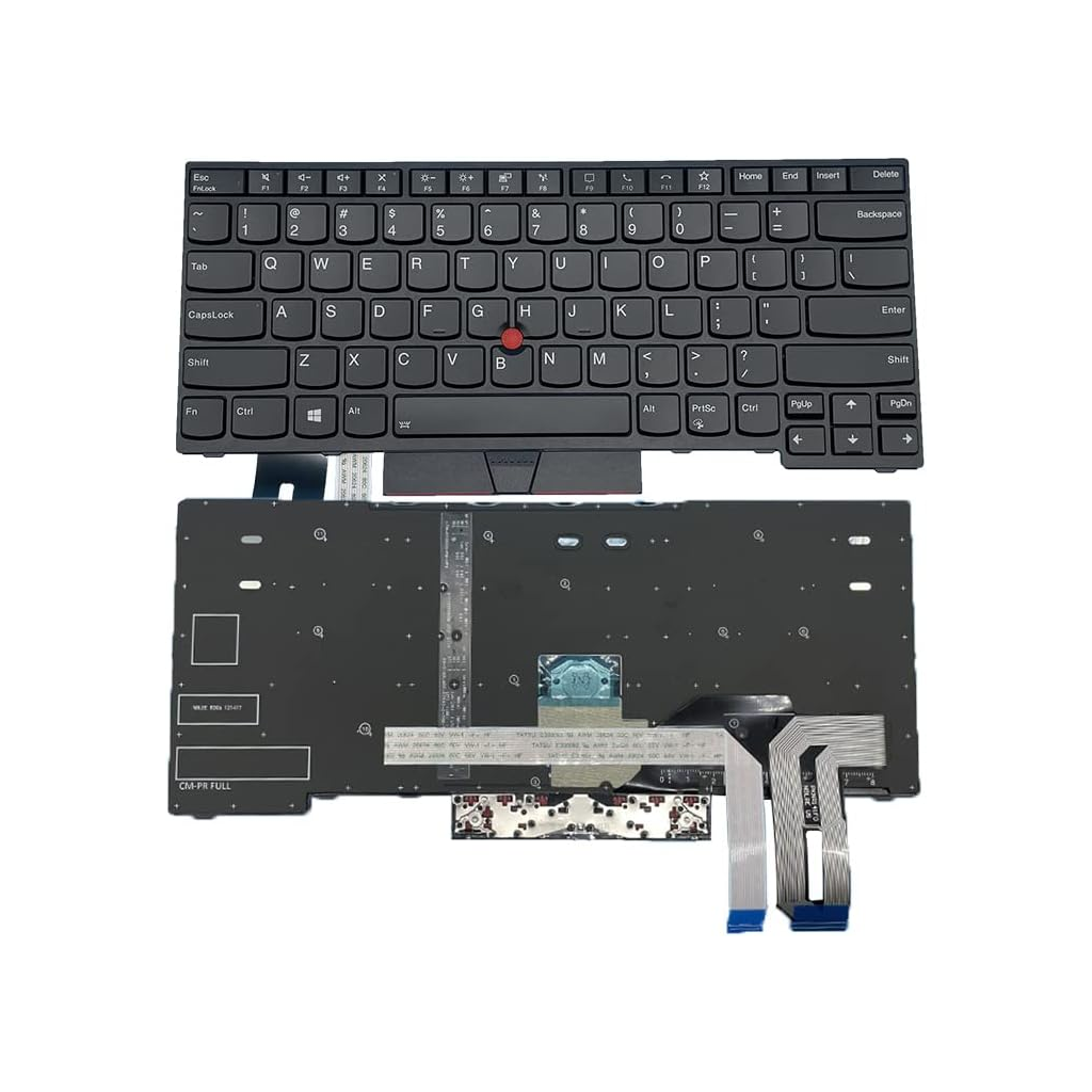 Lenovo ThinkPad T14 Gen 1 Gen 2 P14s replacement keyboard with red TrackPoint and backlit keys – US layout black – SN20V43857 front and back