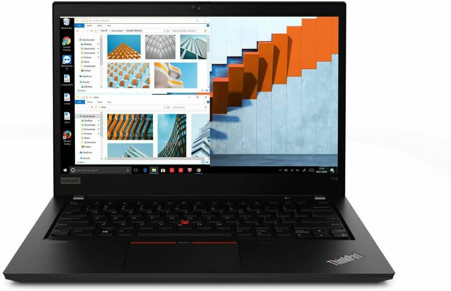 Lenovo ThinkPad T14 Gen 1 side view open with vents and USB port