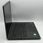 Left side ports of Lenovo ThinkPad T14 Gen 4 laptop showing USB C Thunderbolt and HDMI