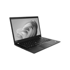 Black Lenovo ThinkPad T14 Gen 1 laptop on a white background