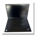 Refurbished Lenovo ThinkPad T580 15.6" FHD laptop open showing keyboard and display - Grade A condition - i5-8250U 16GB RAM 256GB SSD - Saddle Group Canada