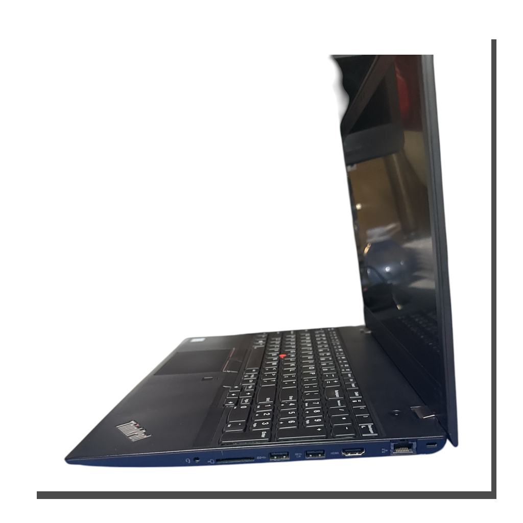 Lenovo ThinkPad T580 right side view showing USB 3.1 ports SD card reader and Ethernet port - professional refurbished laptop