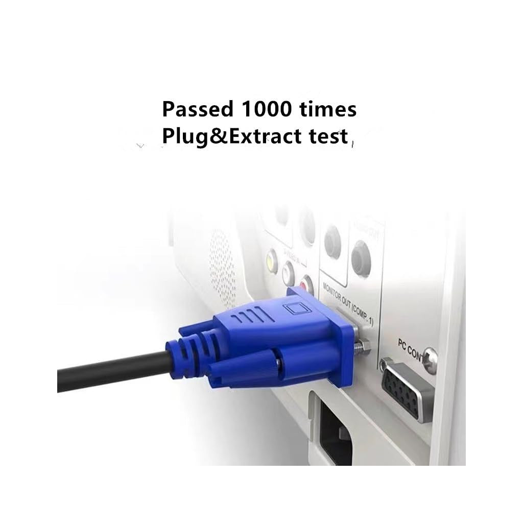 3ft VGA to VGA male to male monitor cable for laptop desktop and projector connections in use