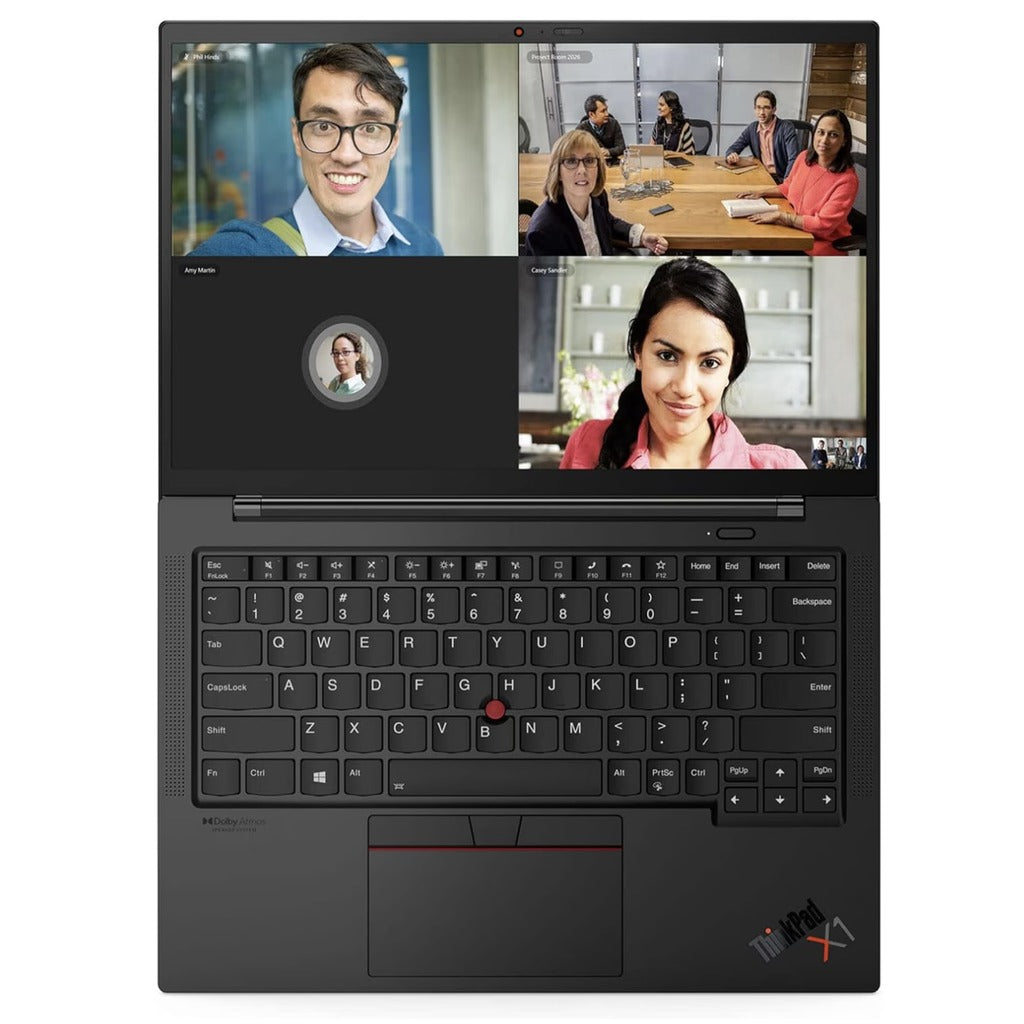 Lenovo ThinkPad X1 Carbon Gen 9 laptop open display and keyboard view